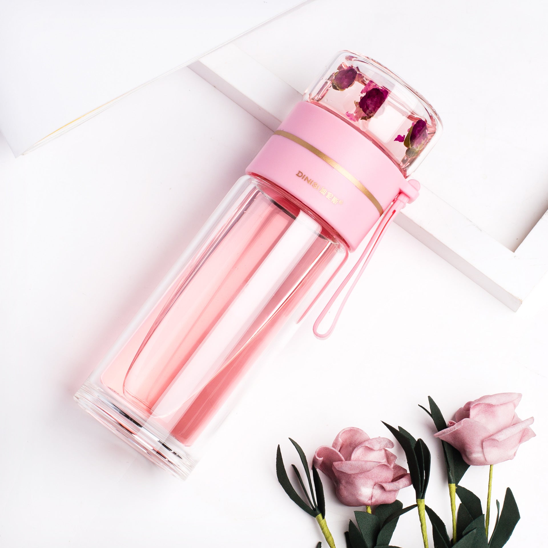 Double-Walled Glass Tea Infuser Bottle