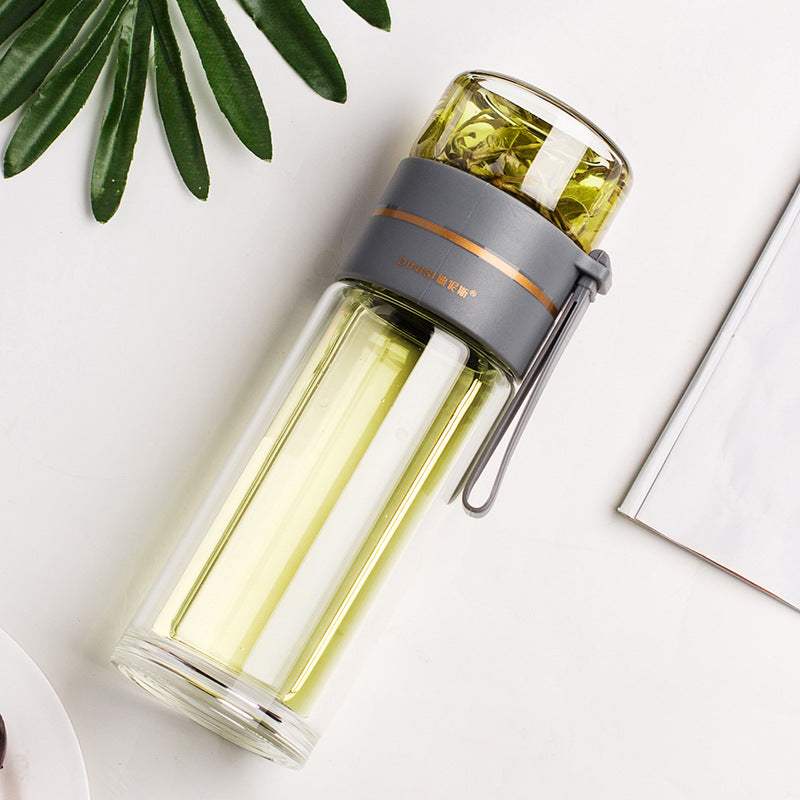 Double-Walled Glass Tea Infuser Bottle