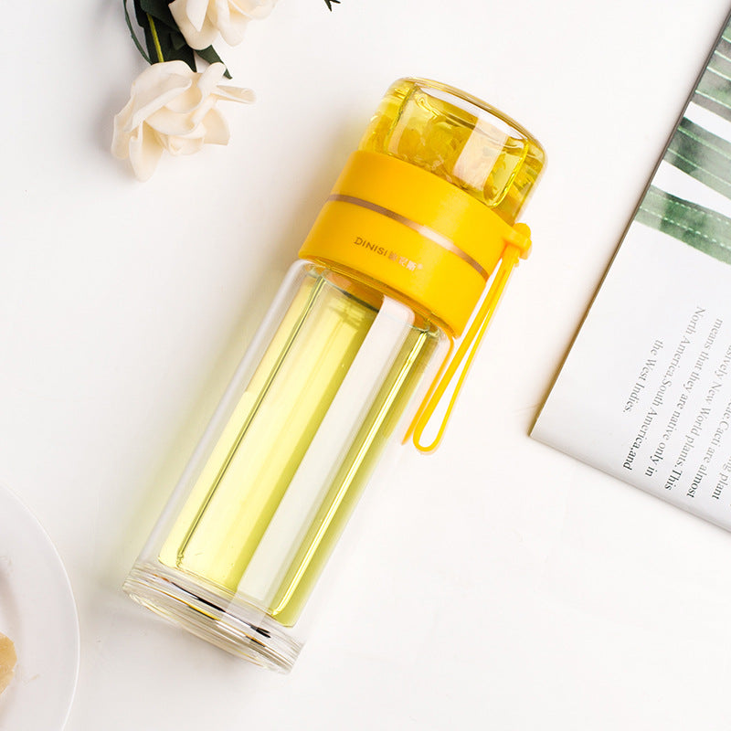 Double-Walled Glass Tea Infuser Bottle