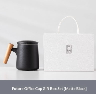 Minimalist Ceramic Tea-Water Separation Mug with Lid & Filter