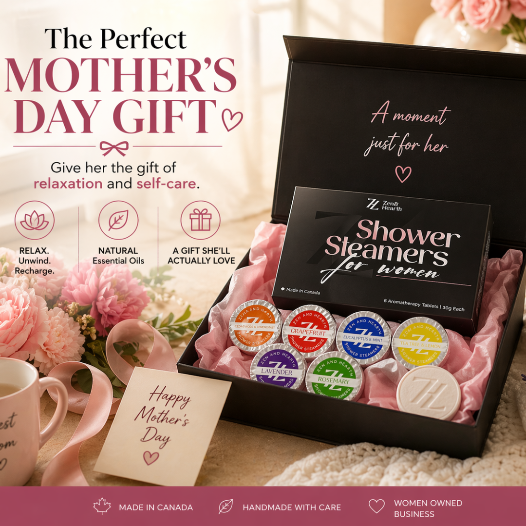Zen & Hearth Shower Steamers for Women – 6 Pack Aromatherapy Gift Set, Natural Essential Oil Shower Bombs for Relaxation, Self Care & Mother’s Day Gifts for Mom, Wife, Grandma